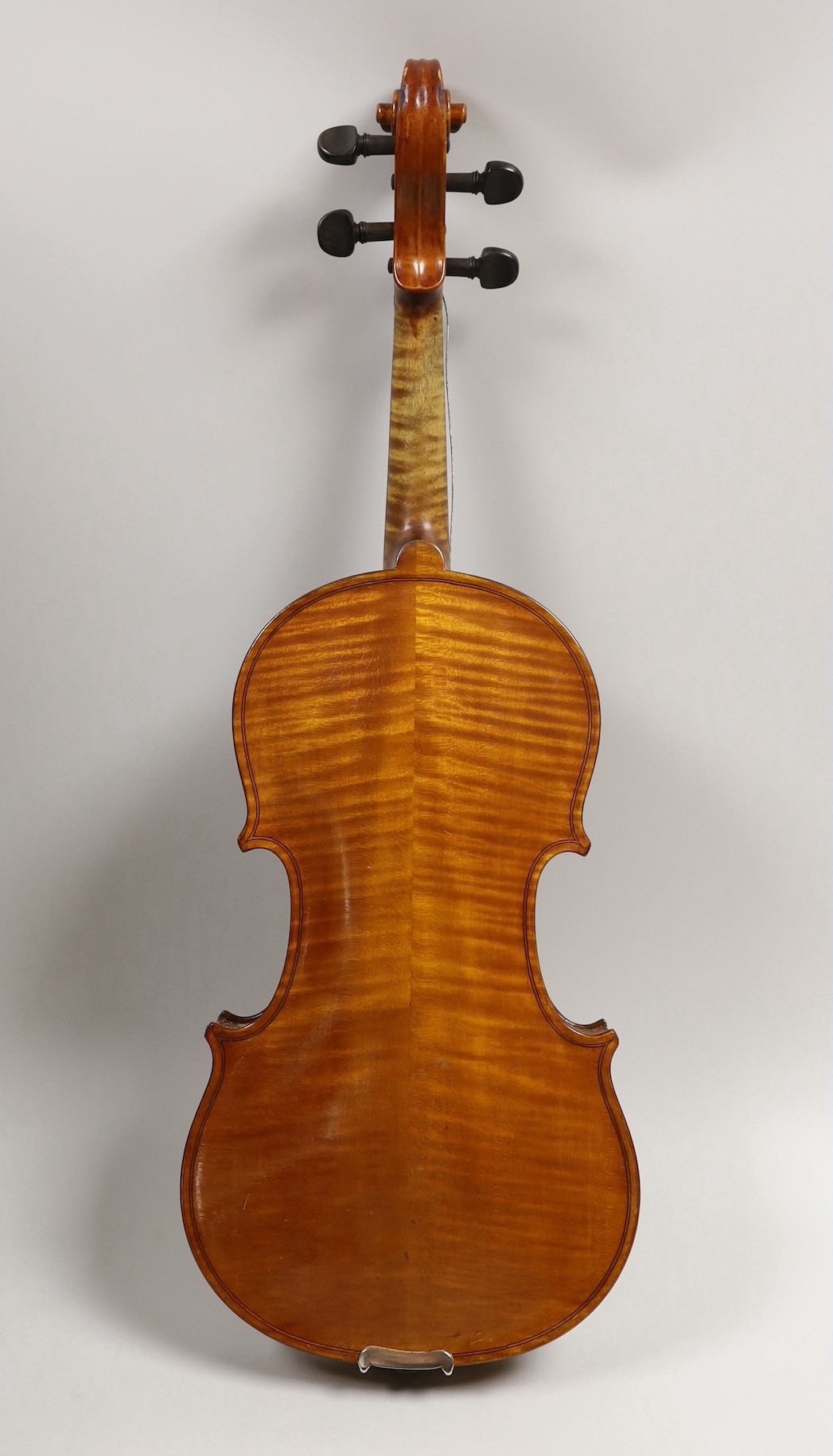 A violin, labelled Luigi Salsedo, with two bows, in case